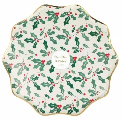Outlet Meri Meri Grandes assiettes Houx - set de 8 Multicolore