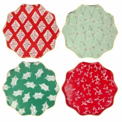 Discount Meri Meri Grandes assiettes Noël motifs Block Print - set de 8 Multicolore