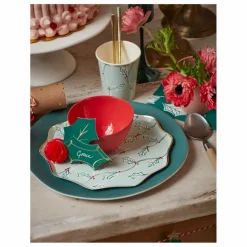Discount Meri Meri Grandes assiettes Noël motifs Block Print - set de 8 Multicolore