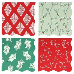 Enfant Meri Meri Décoration De Fête*Grandes serviettes Noël motifs Block Print - set de 16