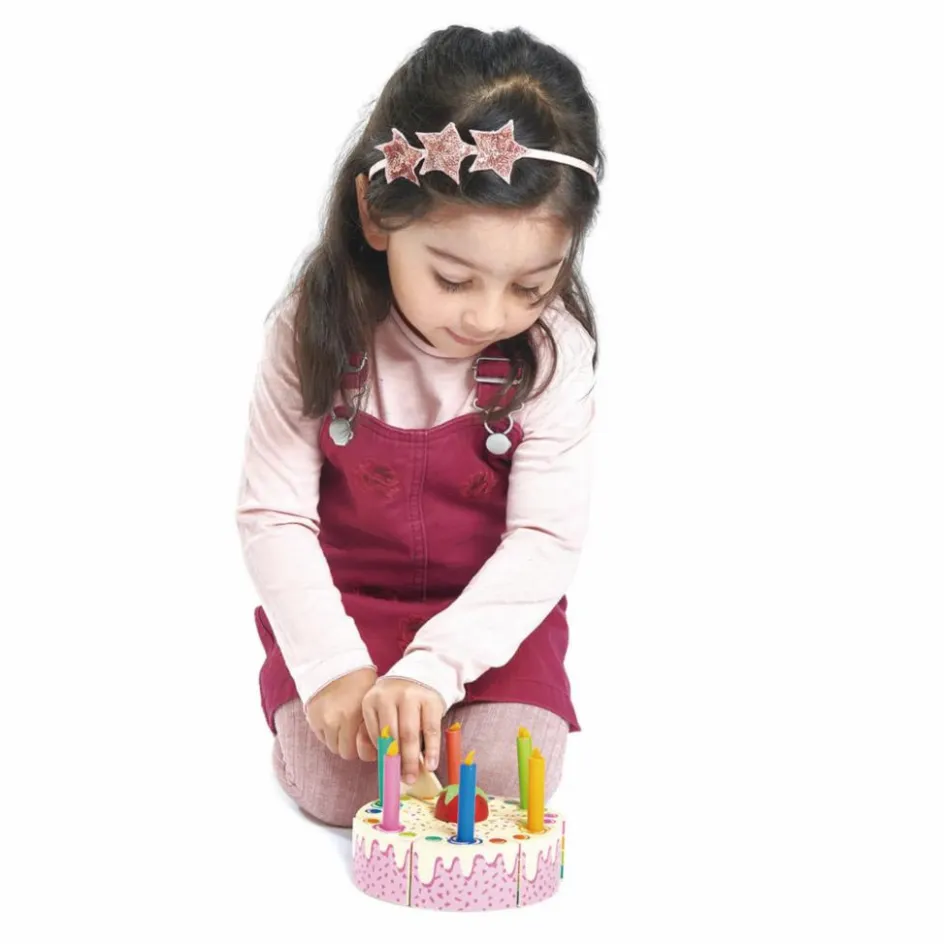 Tender Leaf Toys Gâteau d'anniversaire arc-en-ciel en bois| Cuisines, Marchandes