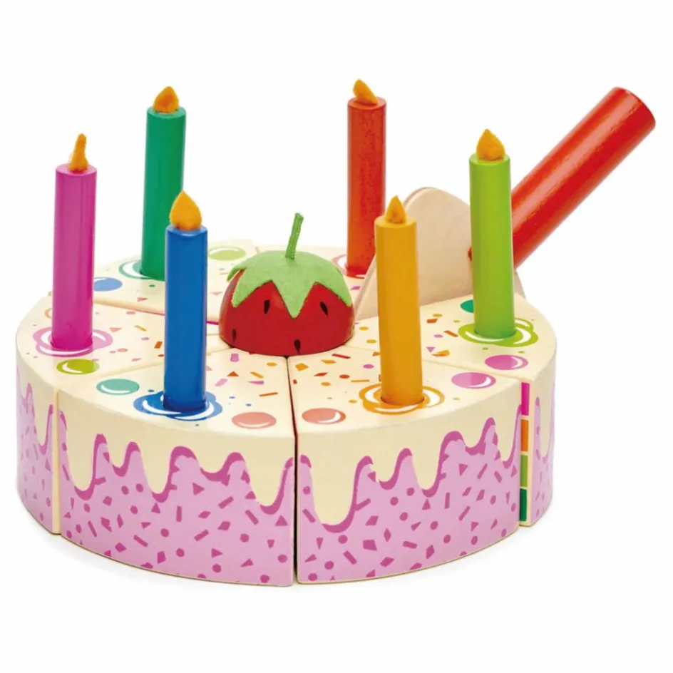 Tender Leaf Toys Gâteau d'anniversaire arc-en-ciel en bois| Cuisines, Marchandes