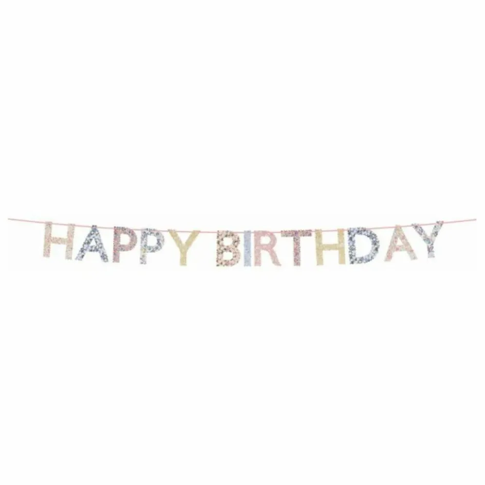 Meri Meri Guirlande Happy Birthday - x Liberty|Enfant Décoration De Fête