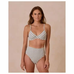 Outlet Rylee + Cru Haut de Maillot Vichy Fibres Recyclées | Sauge