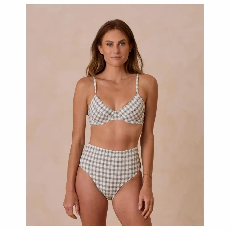 Outlet Rylee + Cru Haut de Maillot Vichy Fibres Recyclées | Sauge