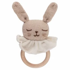 Discount Main Sauvage Hochet en bois Lapin | Beige