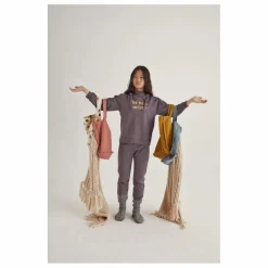 Outlet the new society Hoodie Logo Flock | Prune