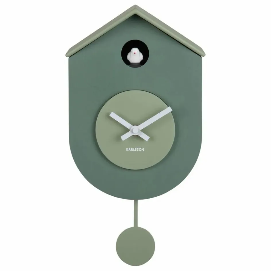 Online Present Time Horloge murale Grato cuckoo | Vert