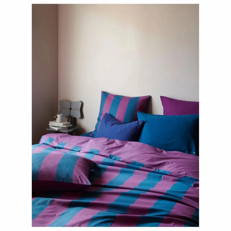 La cerise sur le gâteau Housse de couette à rayures Malo | Violet