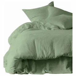 Hot Haomy Housse de couette Dili en voile de coton | Vert amande