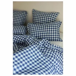 Sale Gabrielle Paris Housse de couette en lin lavé Vichy | Bleu