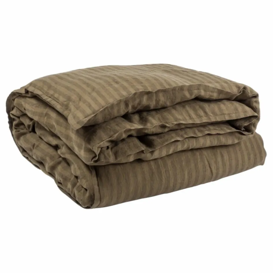 Discount Le Monde Sauvage Housse de couette Sandhills en lin | Marron