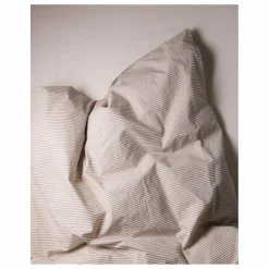 Hot Housse de couette Striped en percale organique - Brown-Ecru | Enfant Linge De Lit Enfant|Linge De Lit