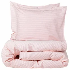 New Suite 702 Housse de couette Striped en Coton Bio | Rose