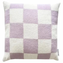 Enfant Maison Deux Coussins|Coussins Enfant*Housse de coussin en laine Damier | Lilas