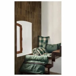 New Haomy Housse de coussin en lin lavé Palma | Bleu