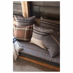 Hot Housse de coussin en lin Black House Stripe | Coussins