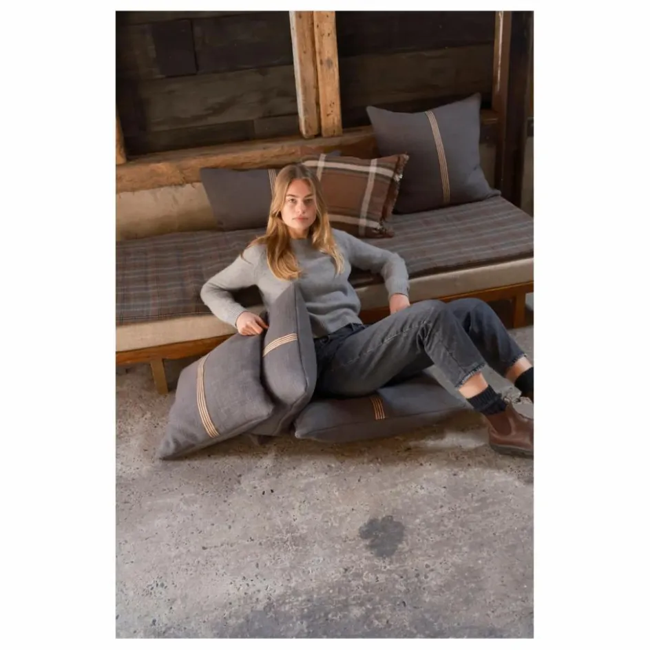 Clearance Libeco Housse de coussin en lin Jasper | Charbon