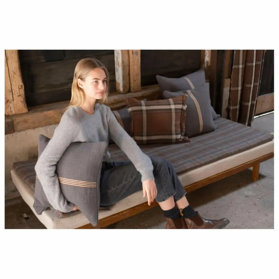 Clearance Libeco Housse de coussin en lin Jasper | Charbon