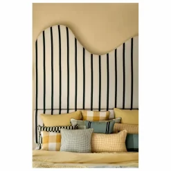 Online Haomy Housse de coussin vichy en lin Piana II | Vert amande