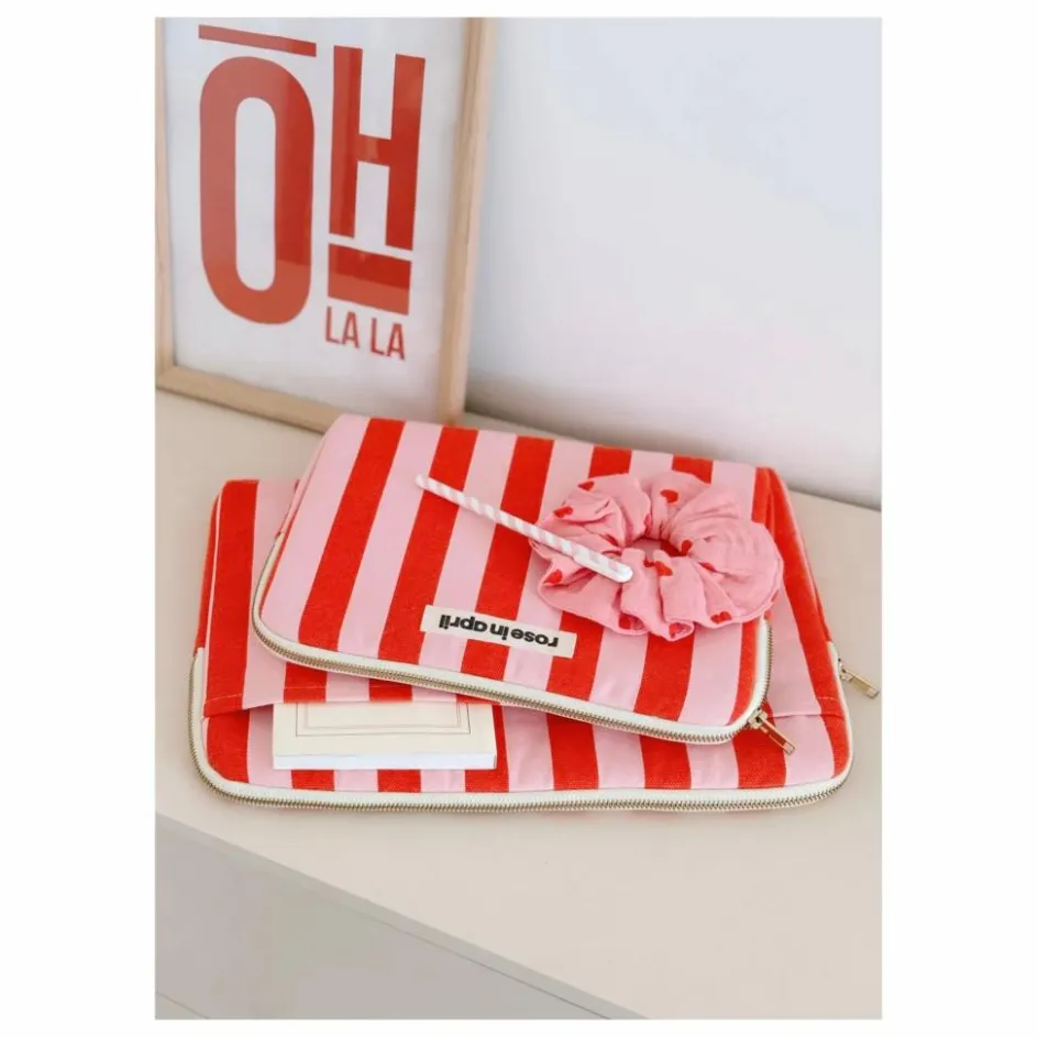 Rose in April Housse d'ordinateur Octave rayée ||Femme Accessoires High-Tech|Accessoires High-Tech