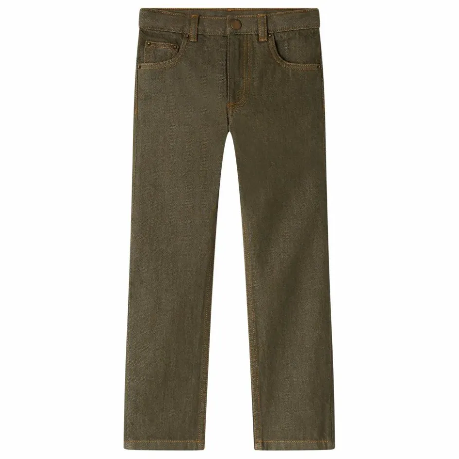 Discount Bonpoint Jean Jagger Coton Bio | Vert kaki
