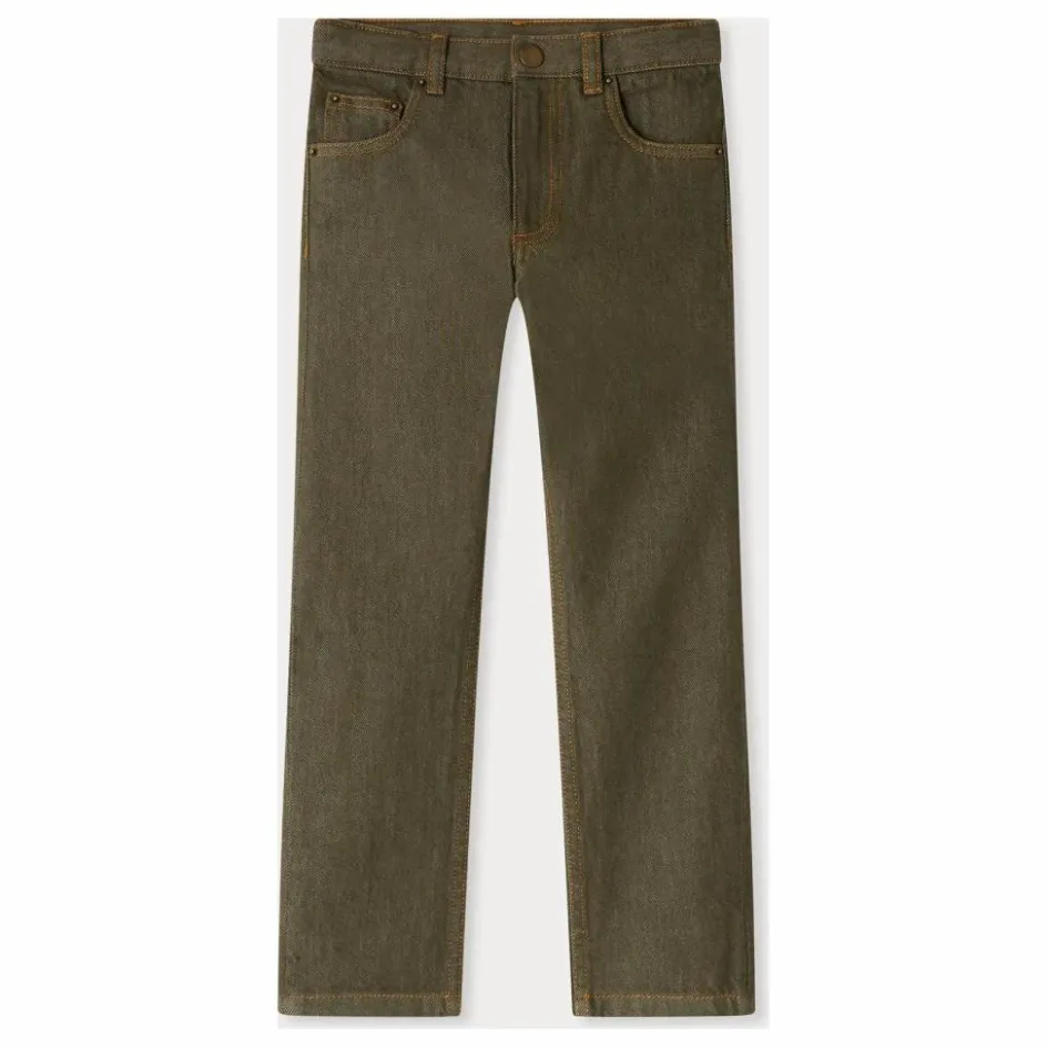 Discount Bonpoint Jean Jagger Coton Bio | Vert kaki