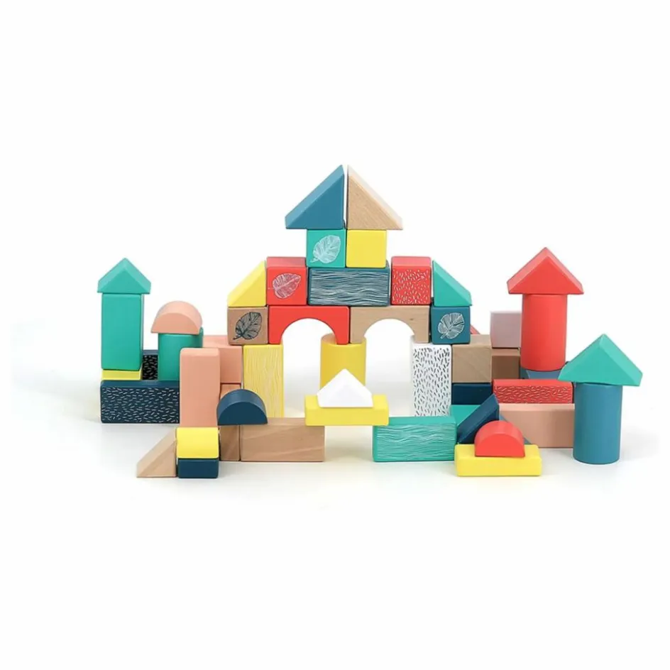 Vilac Jeu de construction en bois Sous la canopée - Boîte de 54| Jeux Éducatifs