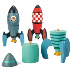 Sale Tender Leaf Toys Jeu de Construction Fusées en bois - Set de 3 Multicolore