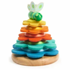 Djeco Jeu d'empilage Butterflower| Jouets D'Éveil|Jouets D'Éveil