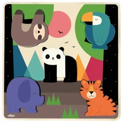 Vilac Jeu d'encastrement sonore Jungle| Jouets D'Éveil