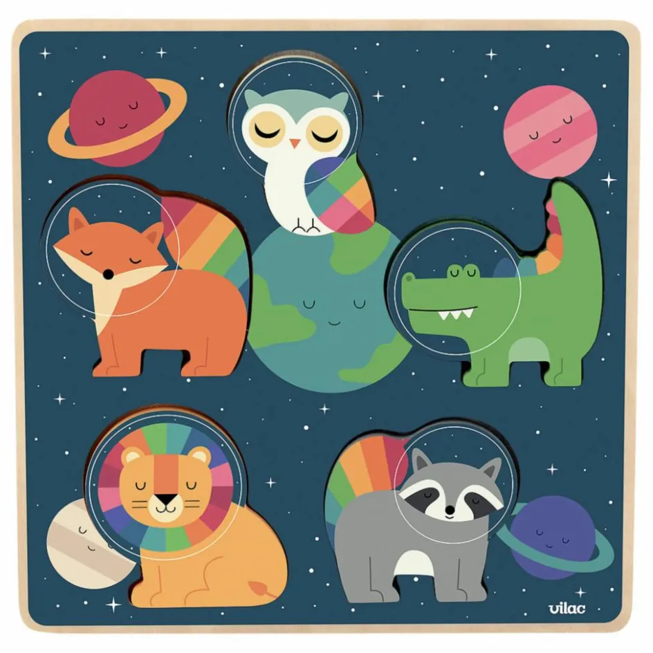 Best Vilac Jeu d'encastrement tactile Espace Multicolore