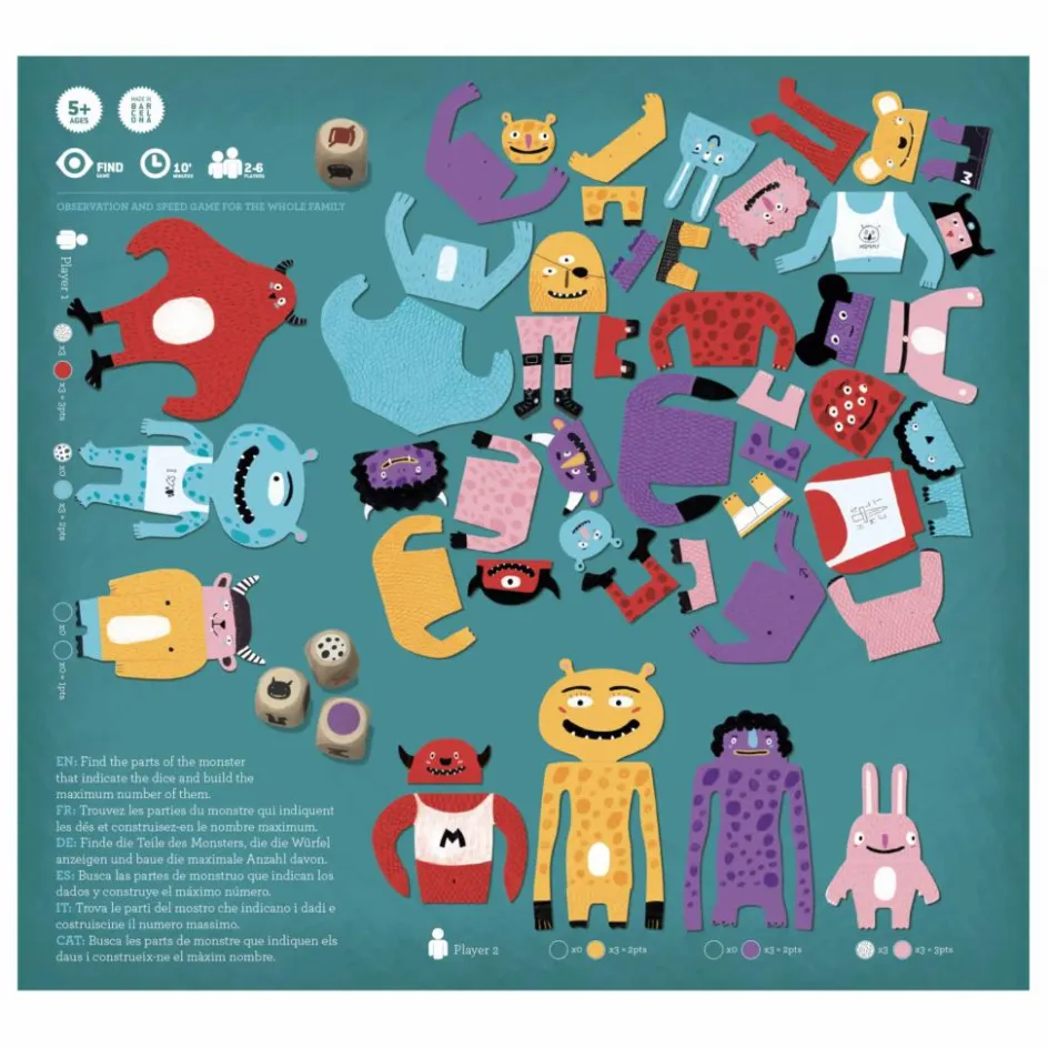 New Londji Jeu d'observation My Monsters Multicolore