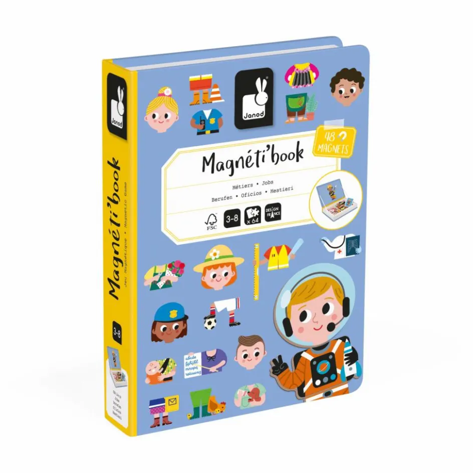 Janod Jeu Magneti'Book - Métiers| Puzzles|Jeux Éducatifs