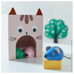 Hot Janod Jeu se repérer dans l'espace - Chat et souris Multicolore
