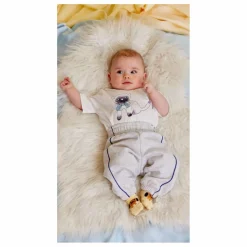 Discount Mini Rodini Jogger Liseré Coton Bio | Gris chiné