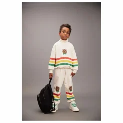 Discount Mini Rodini Jogger Ours Rayures Coton Bio | Ecru