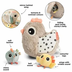 Done by deer Doudous, Peluches|Doudous Et Peluches*Jouet d'éveil cache-cache Clucky |