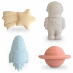 Mushie Jouets pour le bain Espace - Set de 4| Jouets D'Éveil|Jouets D'Éveil