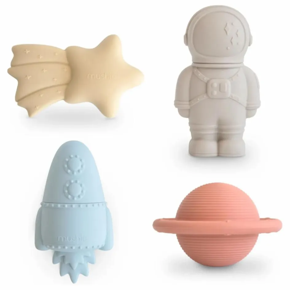 Mushie Jouets pour le bain Espace - Set de 4| Jouets D'Éveil|Jouets D'Éveil