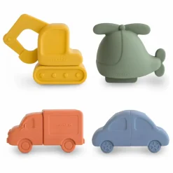 Mushie Jouets pour le bain Véhicules - Set de 4| Jouets D'Éveil|Jouets D'Éveil