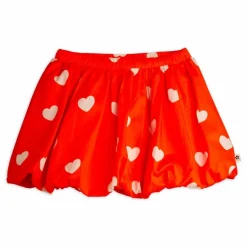 Best Mini Rodini Jupe Ballon Cœurs Coton Bio | Rouge