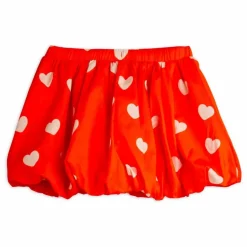 Best Mini Rodini Jupe Ballon Cœurs Coton Bio | Rouge
