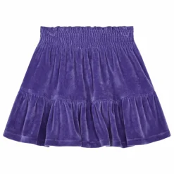 Clearance SMALLABLE BASICS Jupe Courte Fille Elastiquée à la Taille en Velours | Bleu indigo