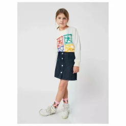 Clearance Bobo Choses Jupe en Jean Rayée Coton Bio | Bleu marine