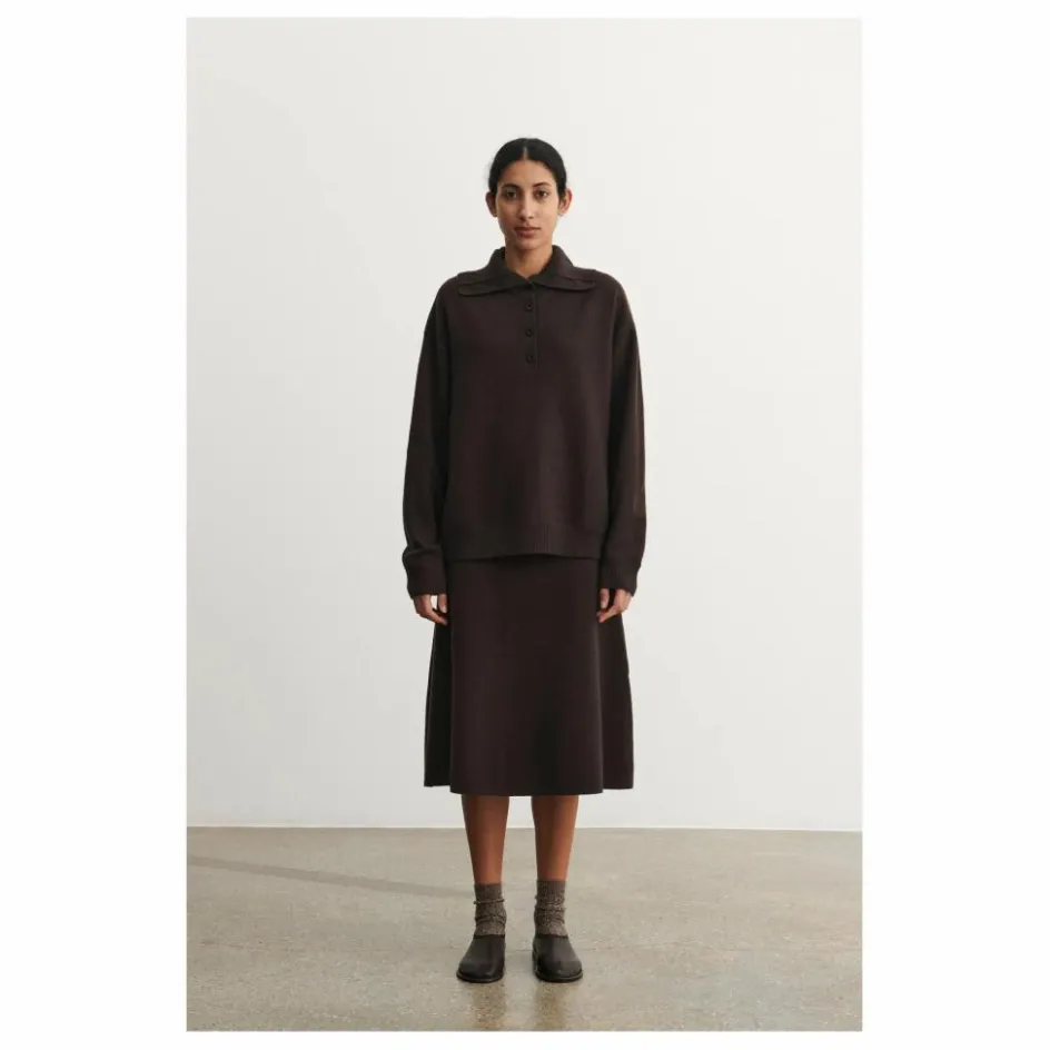 Outlet FUB Jupe Feutre Laine Mérinos - Collection Femme | Marron