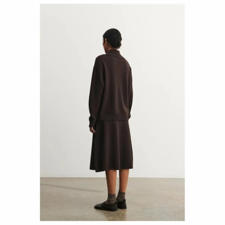 Outlet FUB Jupe Feutre Laine Mérinos - Collection Femme | Marron