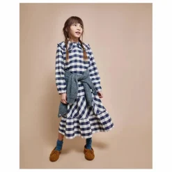 Outlet Búho Jupe Gingham Carreaux | Bleu marine