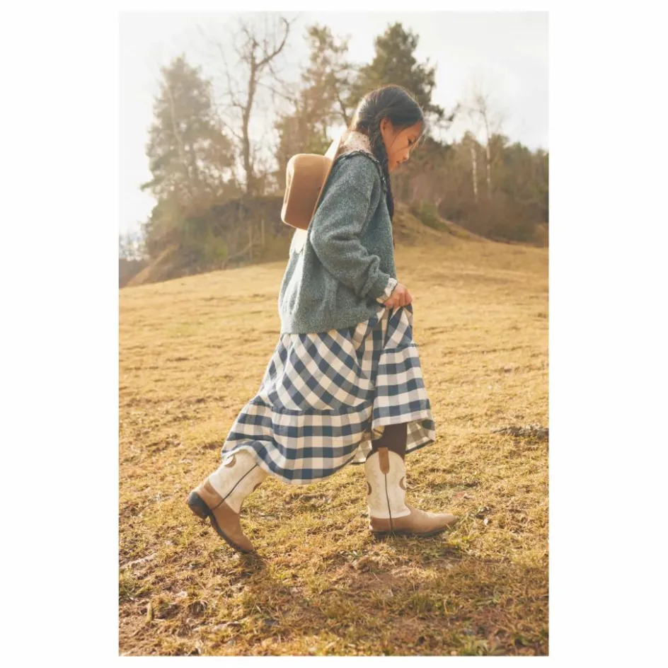 Outlet Búho Jupe Gingham Carreaux | Bleu marine