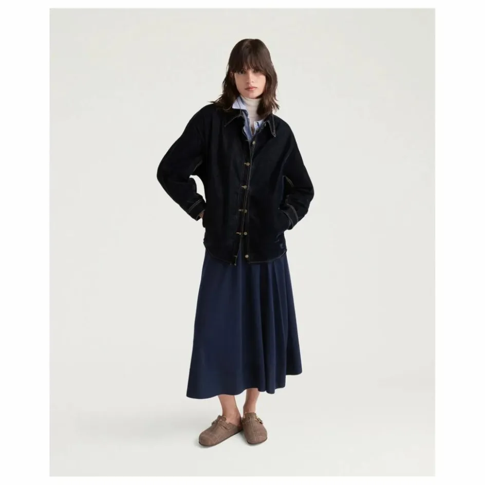 Sale Momoni Jupe Isla Laine Mérinos | Bleu nuit